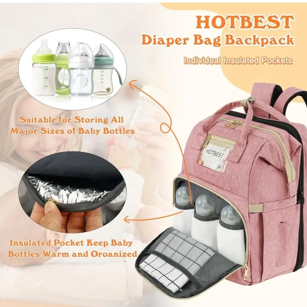 NWT HOTBEST PINK 💕 Diaper Bag Backpack, Diaper Bags, Multifunction